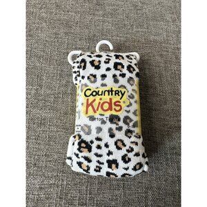 Country Kids Tights Baby Girls Size 0-12 Months Cotton Animal Print Snow Leopard